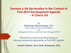 Debapriya Bhattacharya - United Nations Sustainable Development