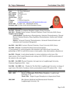 Dr. Najya Muhammed Curriculum Vitae 2014