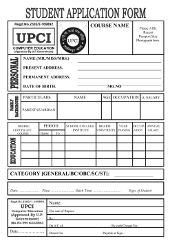 COURSE NAME CATEGORY [GENERAL/BC/OBC/SC