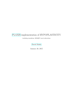 PLAXIS implementation of HYPOPLASTICITY