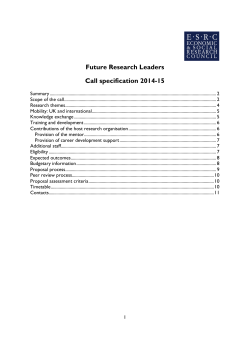 Future Research Leaders call specification 2014-15