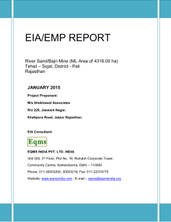 EIA/EMP REPORT - Environmental Clearances