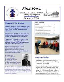 monthly newsletter - First Presbyterian Church of Belton