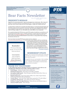 Bear Facts Newsletter - Briarwood PTA Website