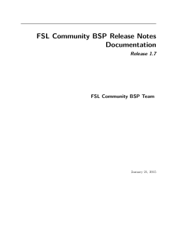 FSL Community BSP Release Notes Documentation