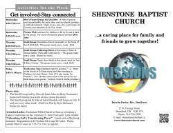 program - Shenstone Baptist Church