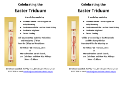 Triduum flyer - Catholic Archdiocese of Adelaide