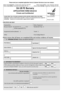 16-18 Bursary application form
