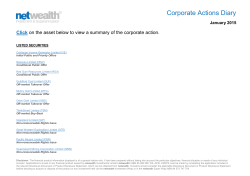 Below is a list of current Corporate Actions for assets held by