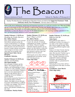 February 2015 - Beacon Unitarian Church