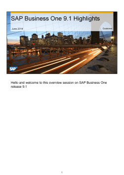 Hello and welcome to this overview session on SAP Business One