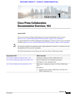 1 Cisco Prime Collaboration Documentation Overview, 10.6