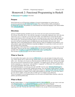 Homework 2: Functional Programming in Haskell