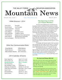 March 2014 Newsletter.pub - Valley Forge Mountain Association