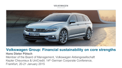 Volkswagen Group: Financial sustainability on core strengths