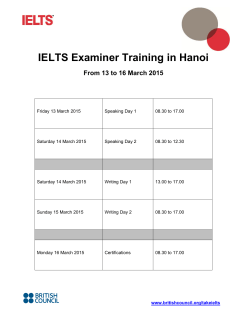 Examiner training schedule 2015