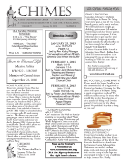 January 25, 2015 Chimes - Waterford Central United Methodist