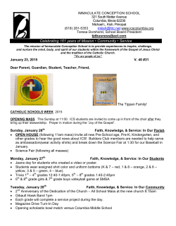 Newsletter 01-23-2015 - Immaculate Conception School