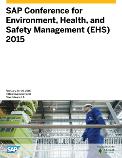 SAP Conference for Environment, Health, and Safety