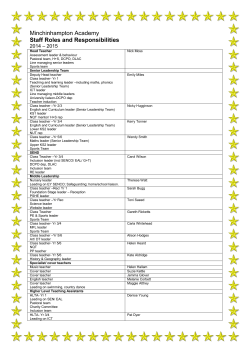 Staff Structure and Responsibilities
