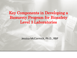 Key Components in Developing a Biosurety Program for Biosaety