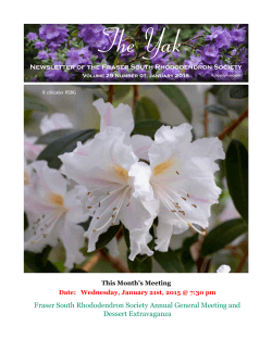 most recent newsletter - Fraser South Rhododendron Society