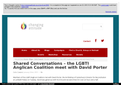 Shared Conversations – the LGBTI Anglican Coalition meet with