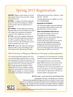 Printable SPRING 2015 Course Catalog