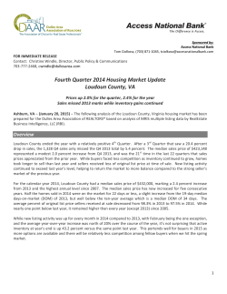 Fourth Quarter 2014 Housing Market Update Loudoun County, VA