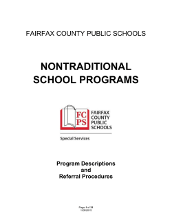 nontraditional school programs - Fairfax County Public Schools