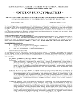 notice of privacy practices - Radiology Consultants of Lynchburg