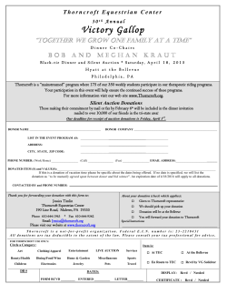 Silent Auction Donor Form - Thorncroft Equestrian Center