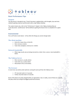 Tableau – Basic Performance Tips