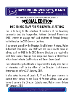 INEC AD-HOC STAFF FOR 2015 GENERAL ELECTIONS
