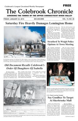 Fire - Colebrook Chronicle