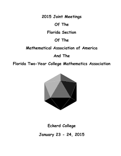 2015 Joint Meetings Of The Florida Section Of The