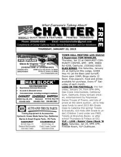 MOUNTAIN CHATTER 1-22-15
