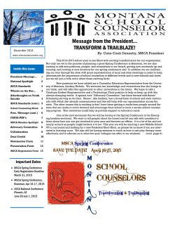 WINTER 2015 Newsletter - Montana School Counselor Association