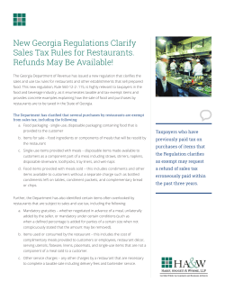 New Georgia Regulations Clarify Sales Tax Rules for Restaurants