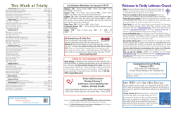 Weekly Bulletin Insert - Trinity Lutheran Church