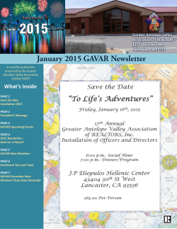 January 2015 Newsletter - Greater Antelope Valley Association of