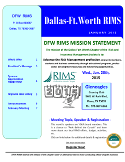 Newsletter - Dallas-Fort Worth Chapter