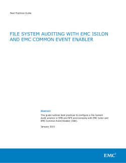 File System Auditing with EMC Isilon and EMC Common Event
