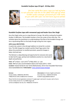 Kundalini Surjhee Japa with renowned yogi and