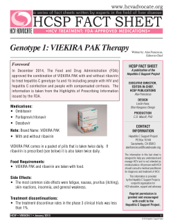 Genotype 1: VIEKIRA PAK Therapy
