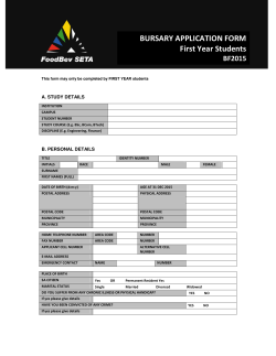 BF2015U Bursary Application Form (Undergraduate).