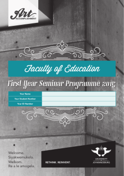 First Year Seminar Programme 2015