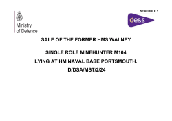 Sale of the former HMS Walney fibre glass vessel