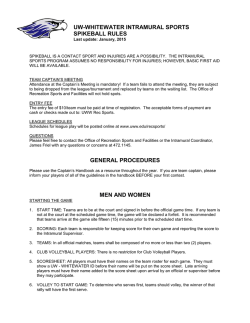 UW-WHITEWATER INTRAMURAL SPORTS SPIKEBALL RULES