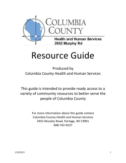 Resource Guide - Columbia County